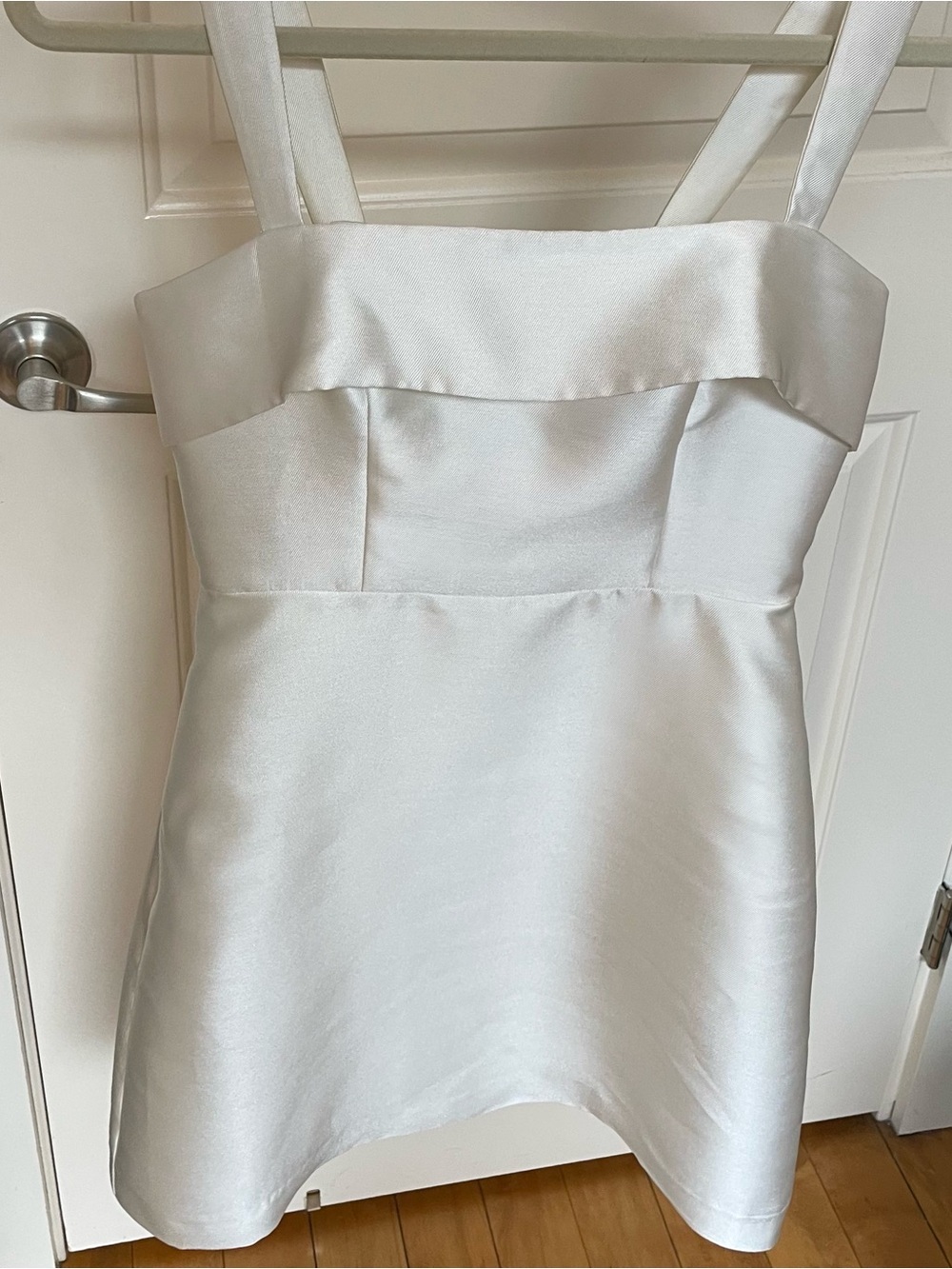 BHLDN Sleeveless Square-Neck Taffeta A-Line Mini Dress - Picture 3 of 7